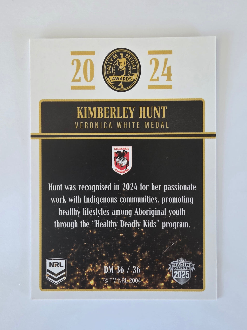 NRL 2025 Elite | 2024 Dally M Awards | #DM36 | Kimberley Hunt | Dragons