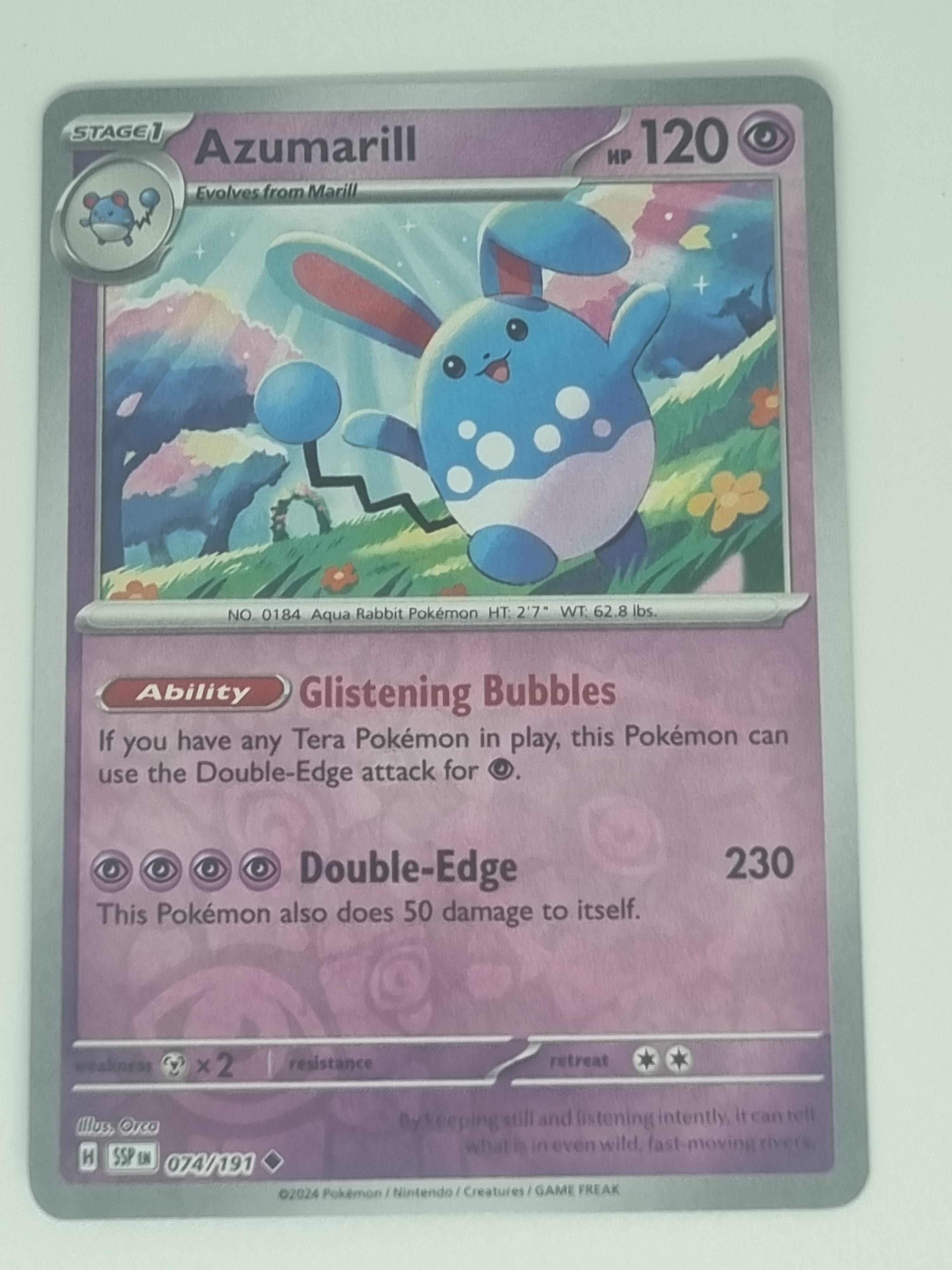 Pokemon TCG - Surging Sparks - #074/191 - Reverse Holo - Azumarill - Uncommon