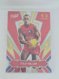 AFL Footy Stars 2025 Luminous Thunderbolt Gold #LT104 T. Miller Suns #096/399