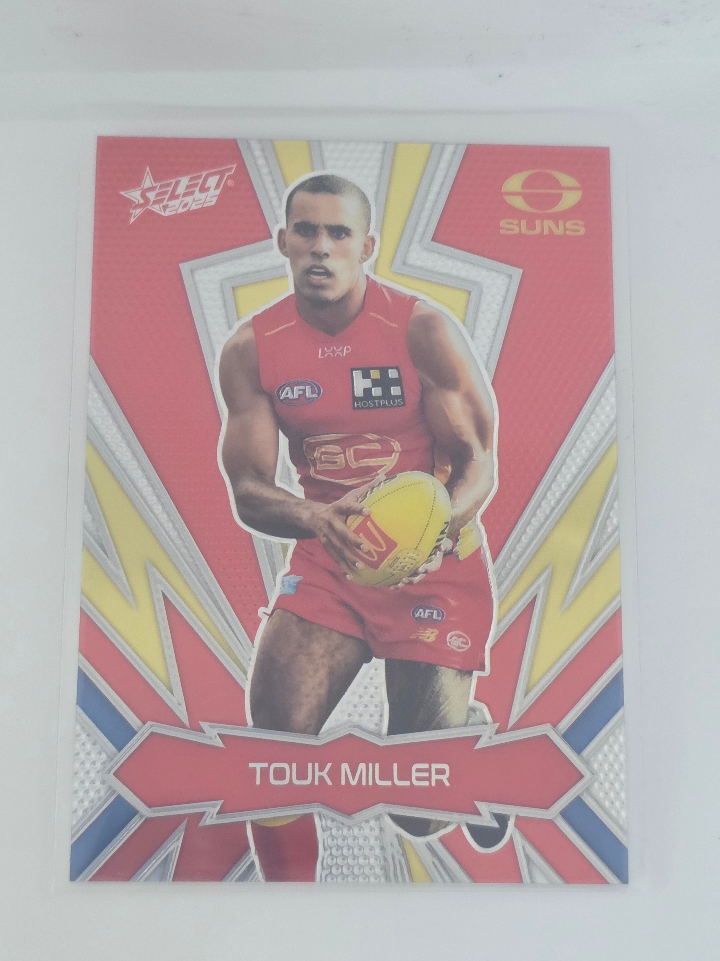 AFL Footy Stars 2025 Luminous Thunderbolt Gold #LT104 T. Miller Suns #096/399