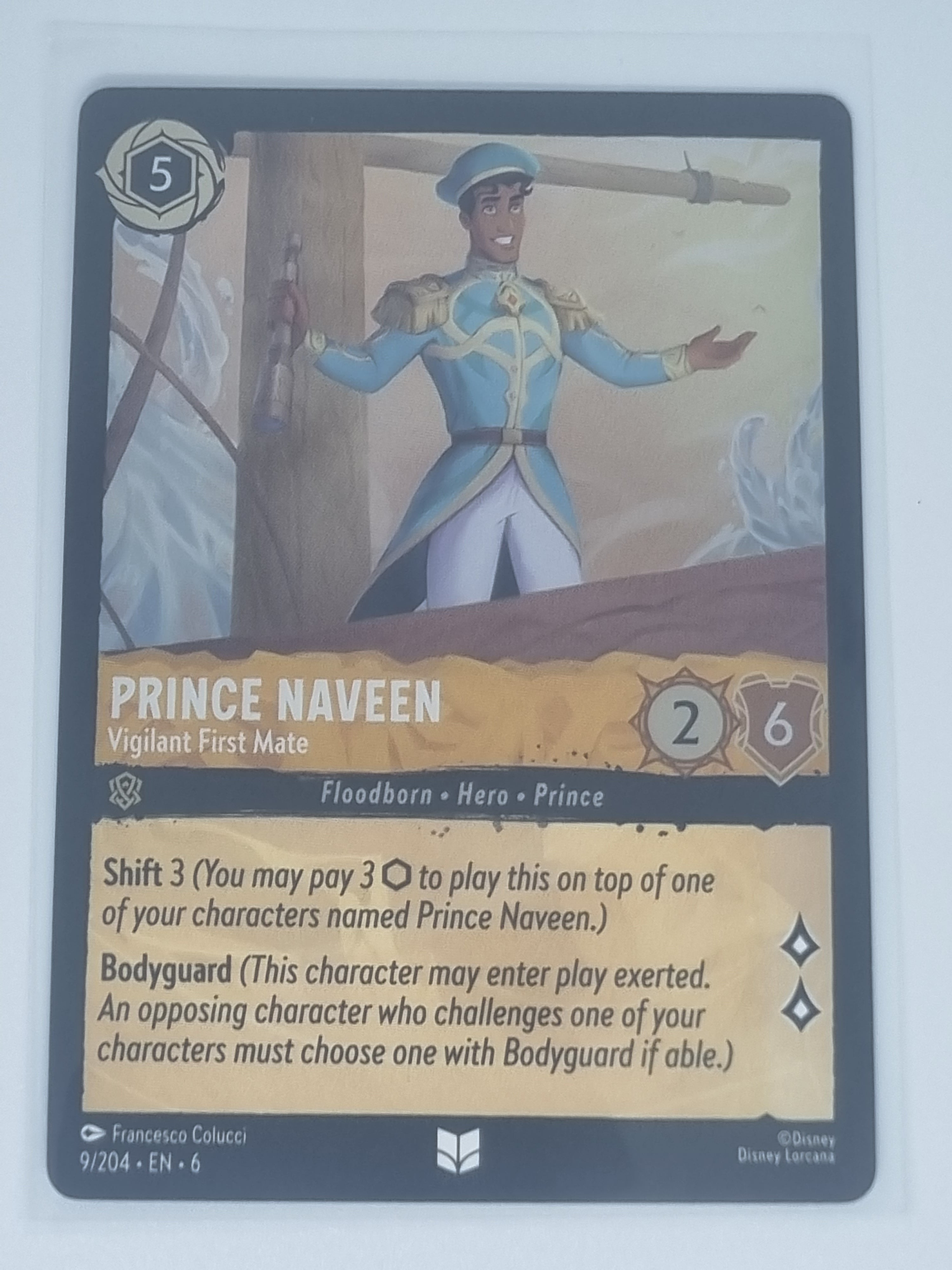 Lorcana Azurite Sea - COLDFOIL - Prince Naveen - Carefree Explorer #9/204 Common