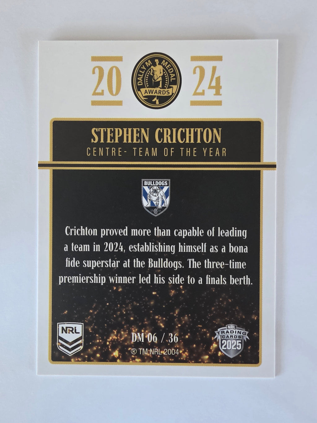 NRL 2025 Elite | 2024 Dally M Awards | #DM06 | Stephen Crichton | Bulldogs