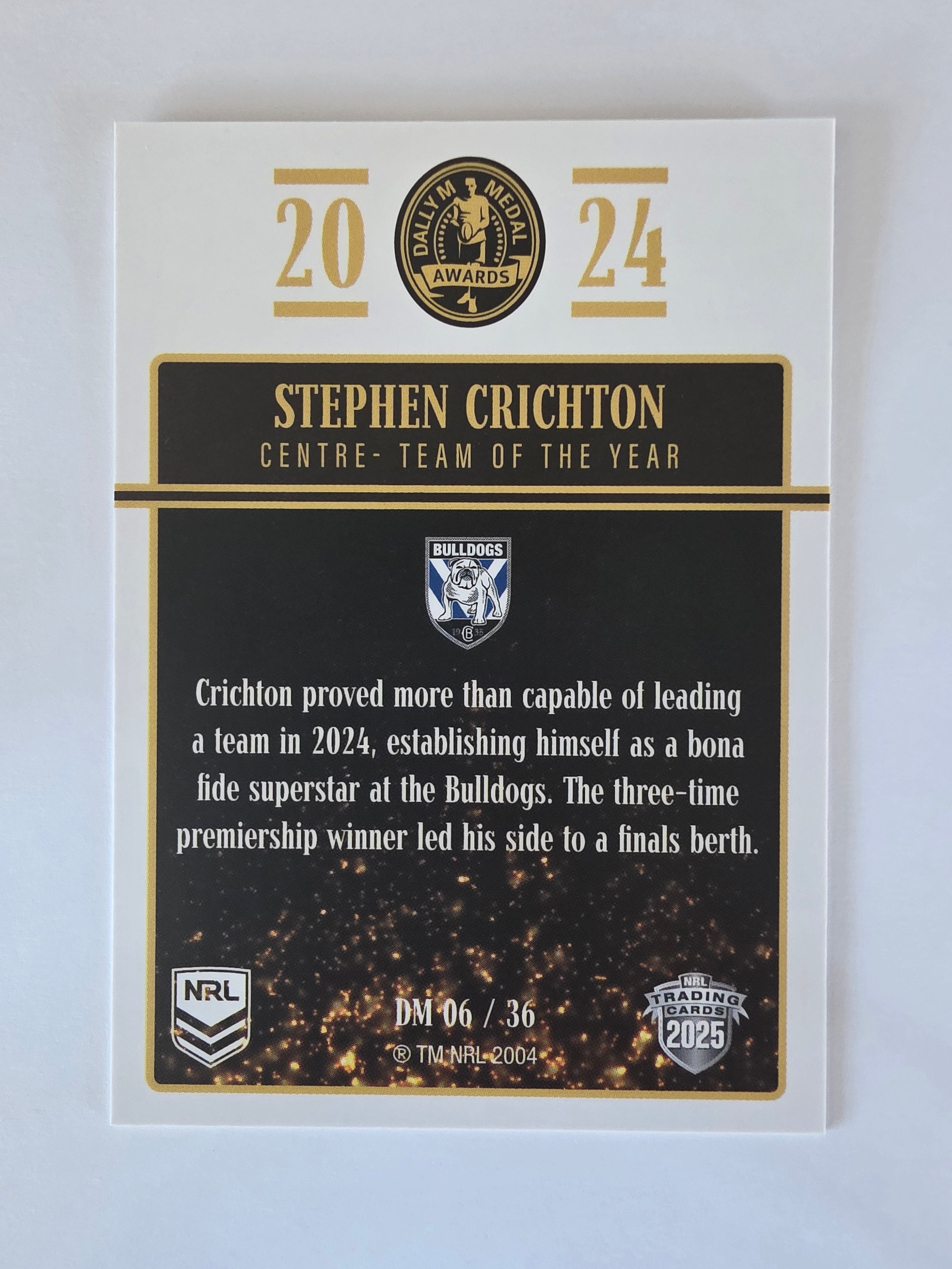 NRL 2025 Elite | 2024 Dally M Awards | #DM06 | Stephen Crichton | Bulldogs