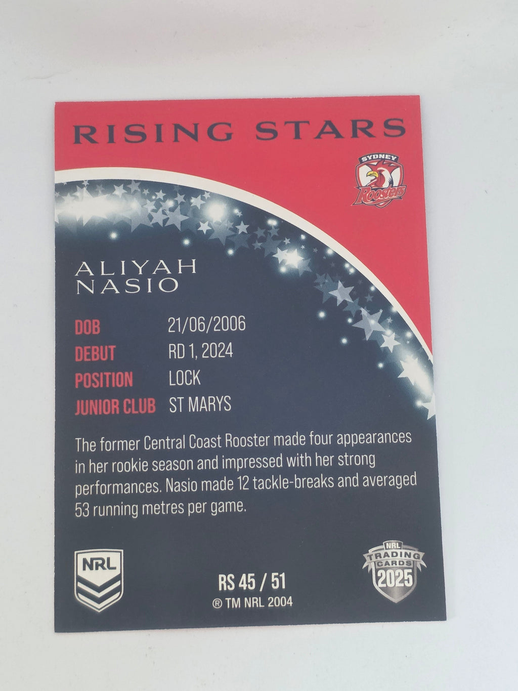NRL 2025 Traders | Rising Stars | #RS45 | Aliyah Nasio | Roosters