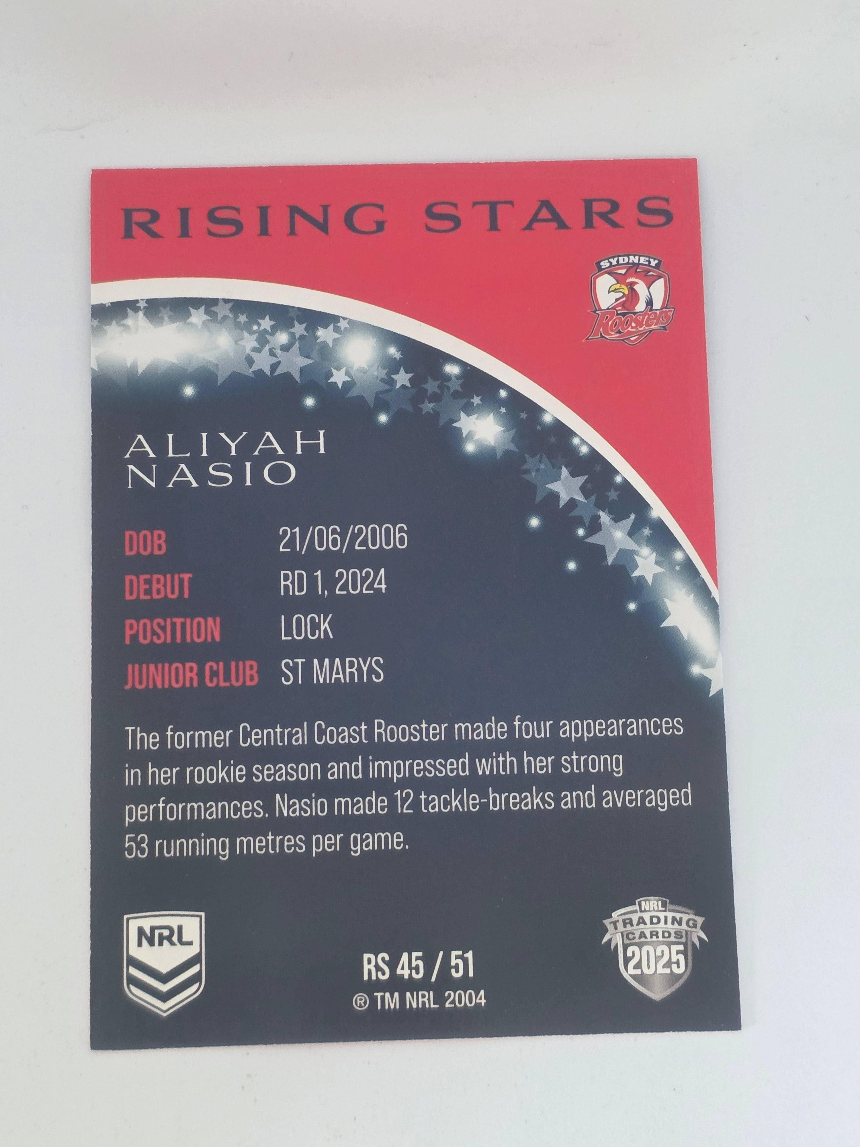 NRL 2025 Traders | Rising Stars | #RS45 | Aliyah Nasio | Roosters