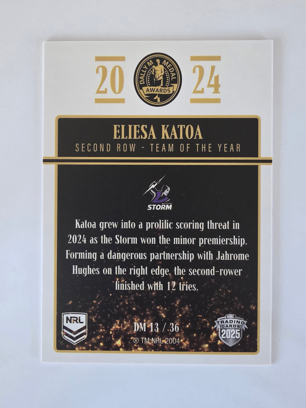 NRL 2025 Elite | 2024 Dally M Awards | #DM13 | Eliesa Katoa | Storm