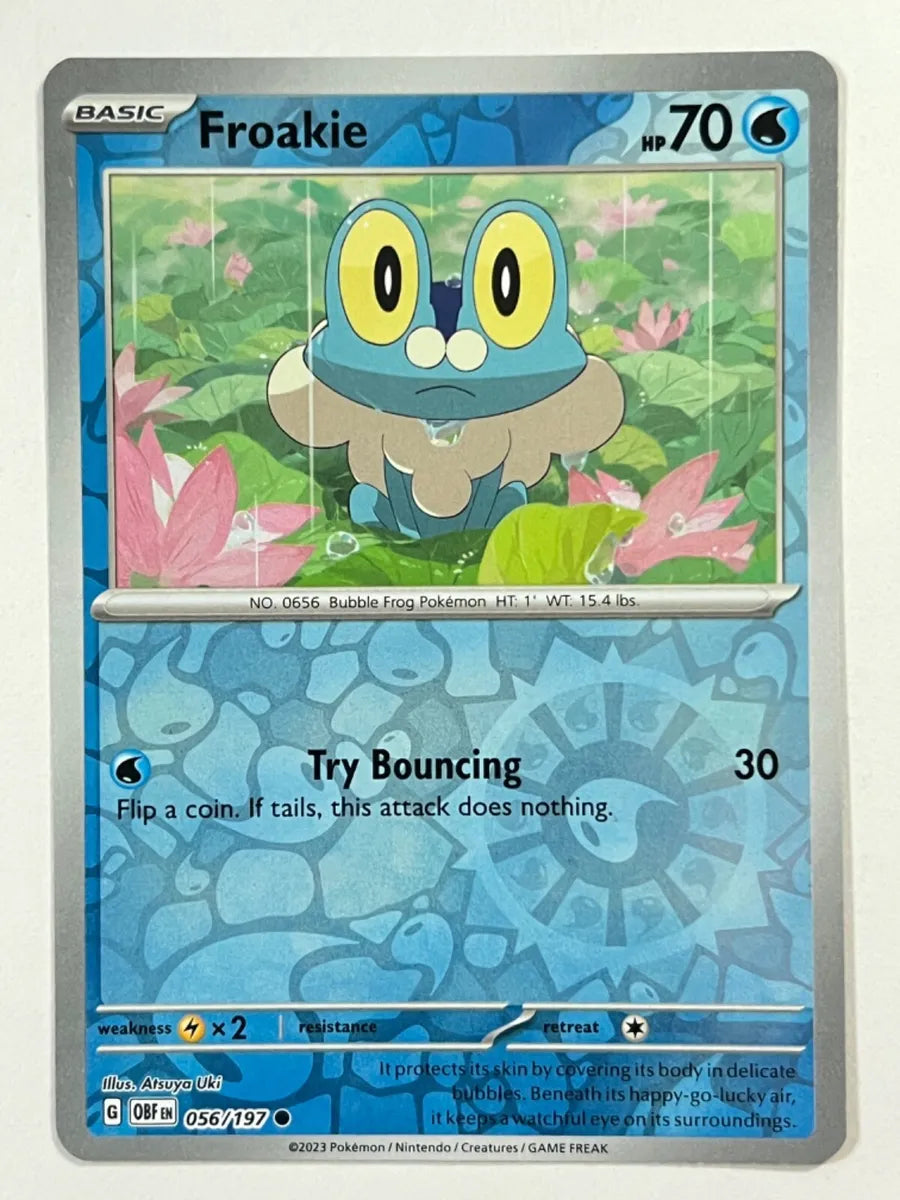Pokemon TCG -Obsidian Flames -#56 -Froakie -Common -Reverse Holo