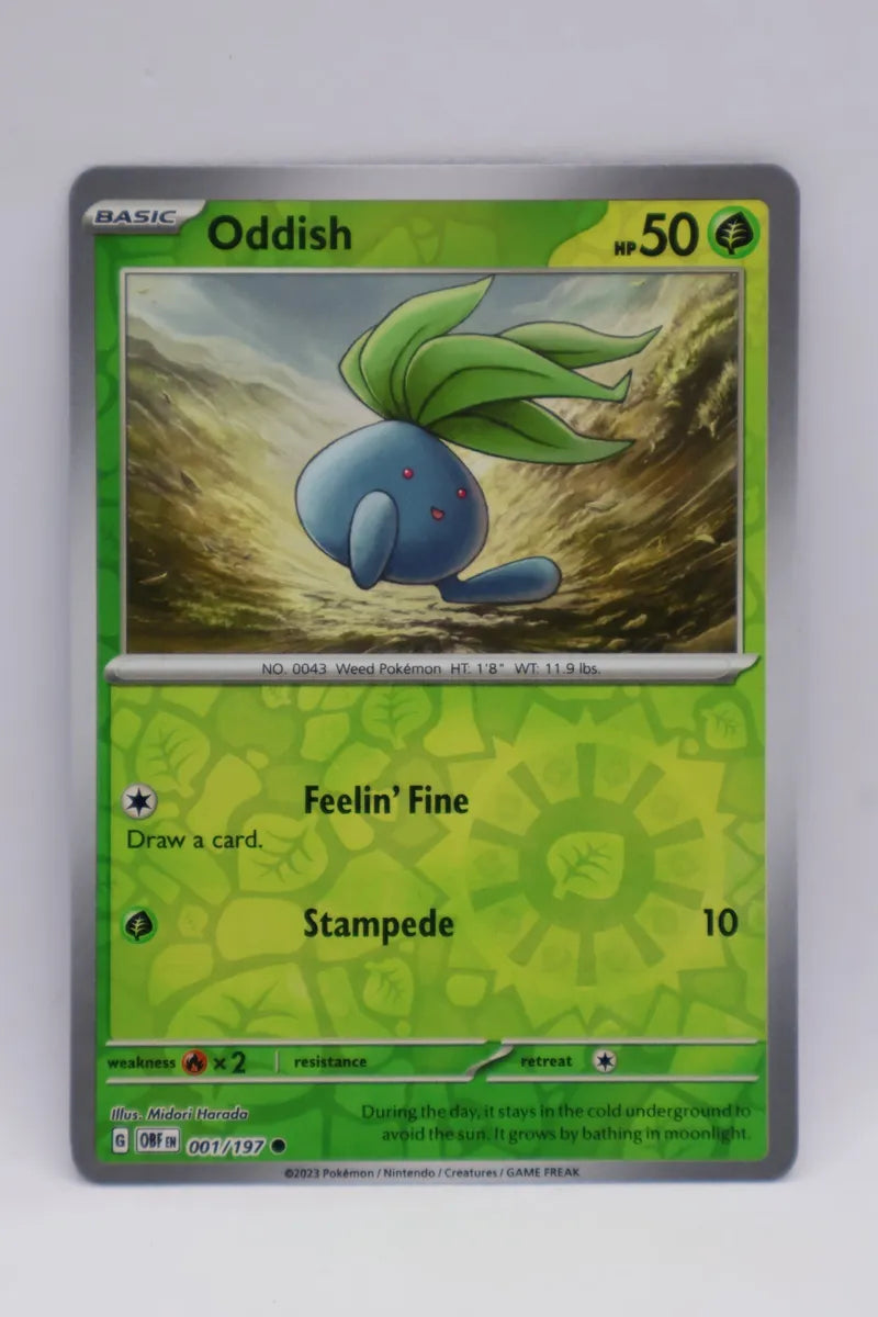 Pokemon TCG -Obsidian Flames -#1 -Oddish -Common -Reverse Holo