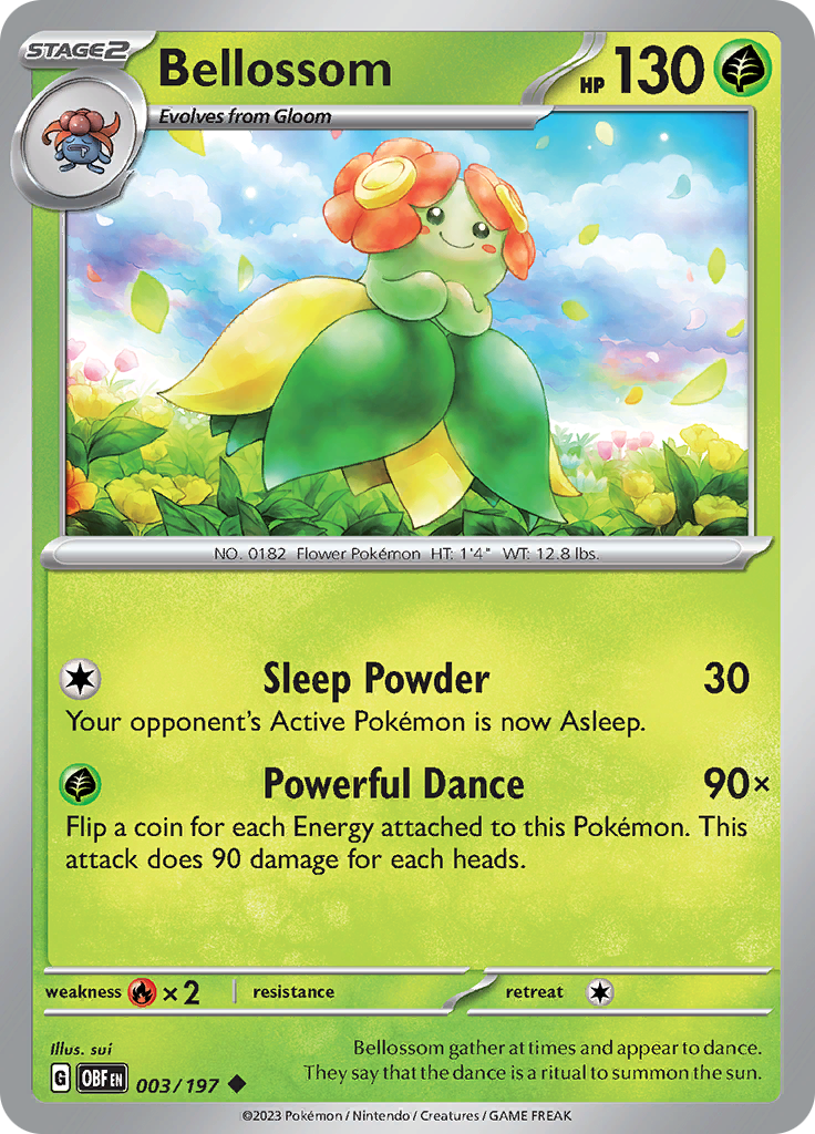 Pokemon TCG - Obsidian Flames - #3 -Bellossom - Uncommon