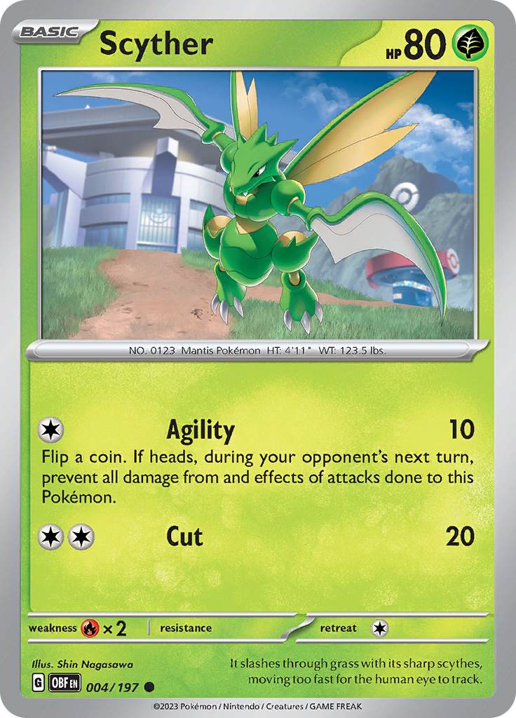 Pokemon TCG - Obsidian Flames - #4 -Scyther - Common