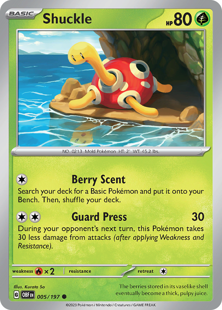 Pokemon TCG - Obsidian Flames - #5 -Shuckle - Common