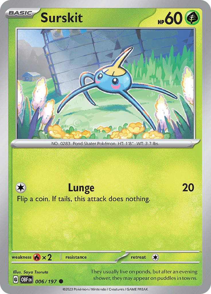 Pokemon TCG - Obsidian Flames - #6 -Surskit - Common