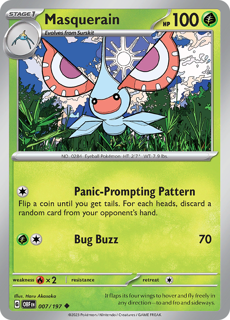 Pokemon TCG - Obsidian Flames - #7 -Masquerain - Uncommon