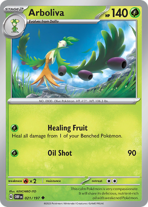 Pokemon TCG - Obsidian Flames - #21 -Arboliva - Uncommon