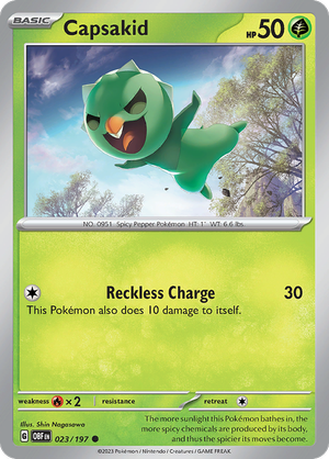 Pokemon TCG - Obsidian Flames - #23 -Capsakid - Common