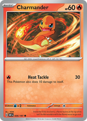 Pokemon TCG - Obsidian Flames - #26 -Charmander - Common