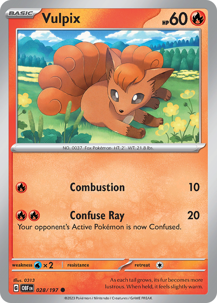 Pokemon TCG - Obsidian Flames - #28 -Vulpix - Common