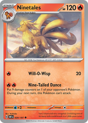 Pokemon TCG - Obsidian Flames - #29 -Ninetales - Uncommon
