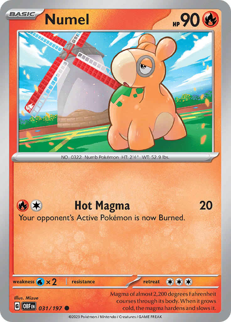 Pokemon TCG - Obsidian Flames - #31 -Numel - Common