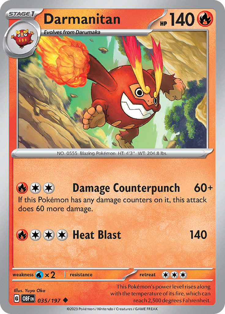 Pokemon TCG - Obsidian Flames - #35 -Darmanitan - Uncommon
