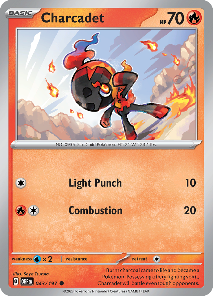 Pokemon TCG - Obsidian Flames - #43 -Charcadet - Common