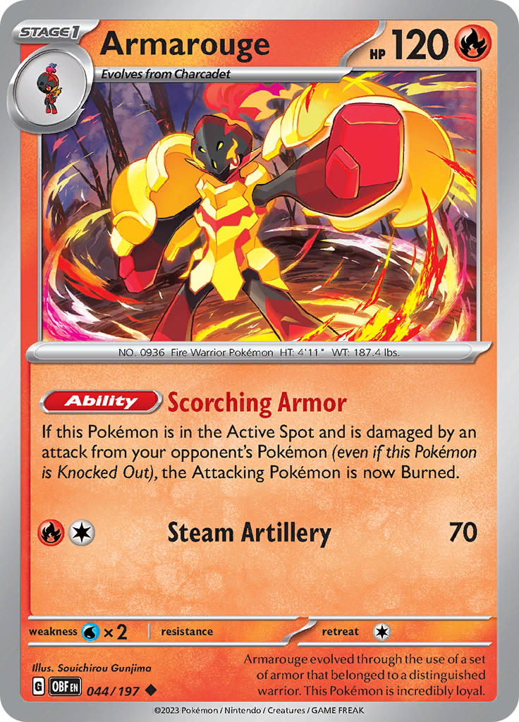 Pokemon TCG - Obsidian Flames - #44 -Armarouge - Uncommon
