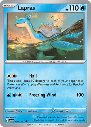 Pokemon TCG - Obsidian Flames - #45 -Lapras - Uncommon