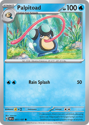 Pokemon TCG - Obsidian Flames - #51 -Palpitoad - Common
