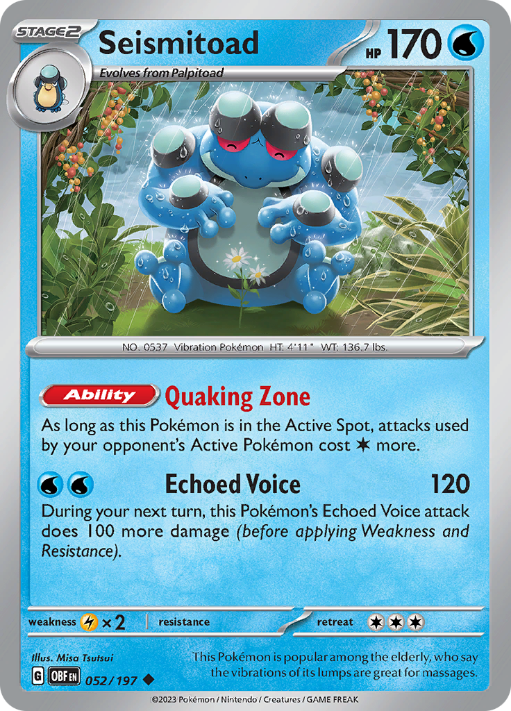Pokemon TCG - Obsidian Flames - #52 -Seismitoad - Uncommon