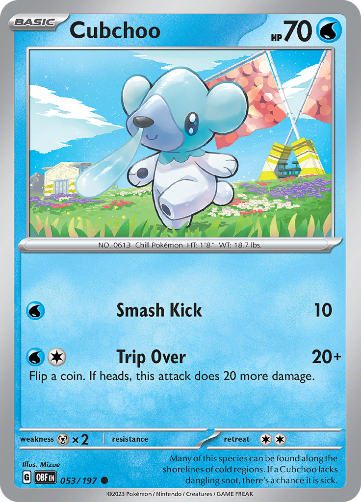 Pokemon TCG - Obsidian Flames - #53 -Cubchoo - Common