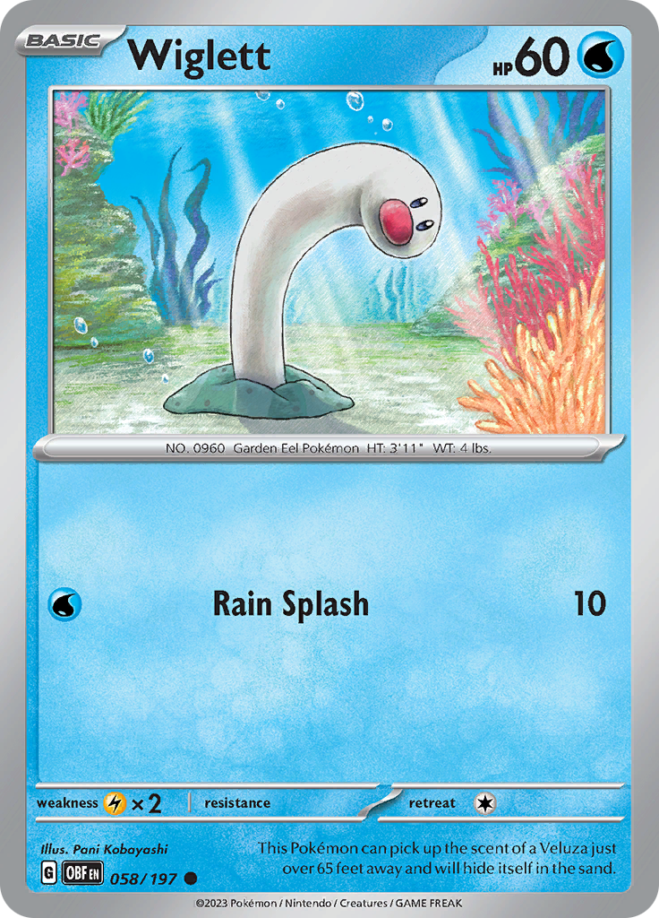 Pokemon TCG - Obsidian Flames - #58 -Wiglett - Common