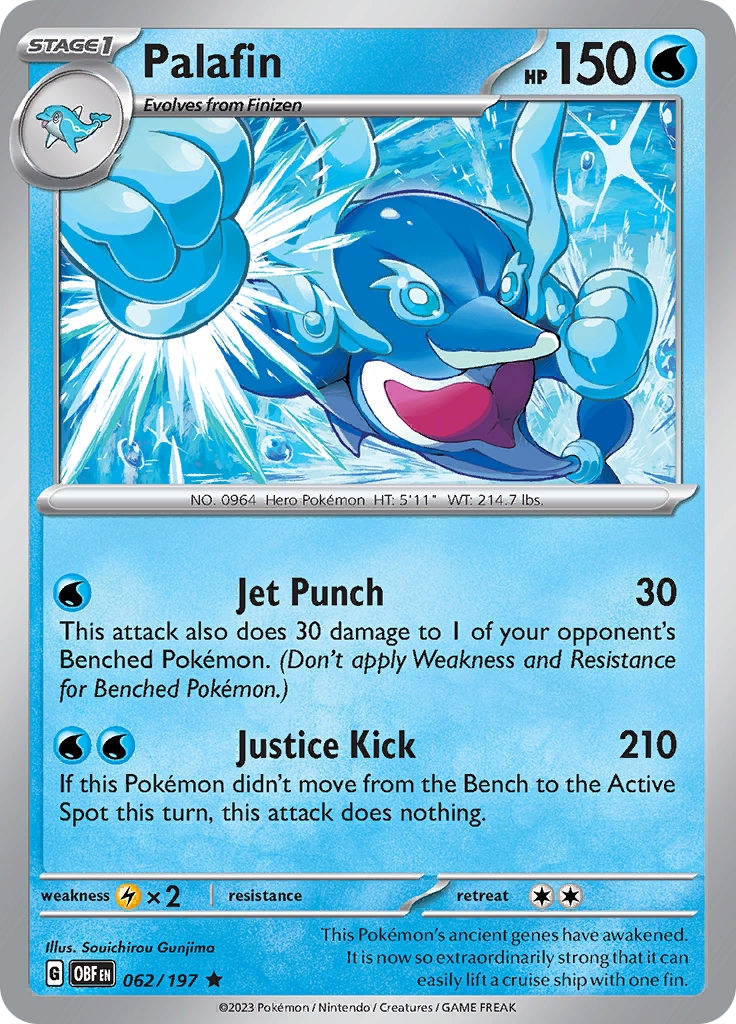 Pokemon TCG - Obsidian Flames - #62 -Palafin - Rare Holo