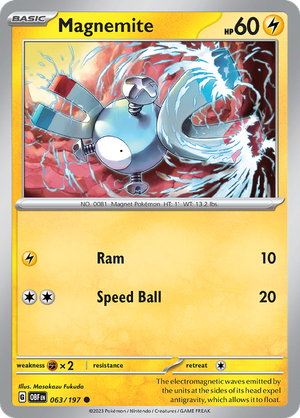 Pokemon TCG - Obsidian Flames - #63 -Magnemite - Common