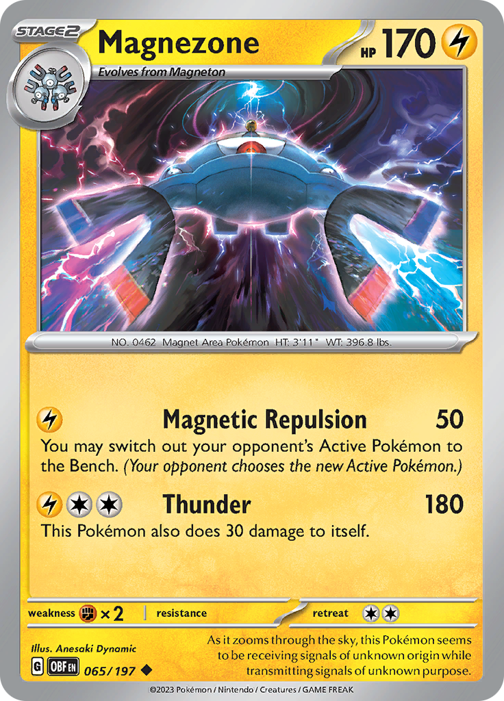 Pokemon TCG - Obsidian Flames - #65 -Magnezone - Uncommon