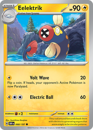 Pokemon TCG - Obsidian Flames - #68 -Eelektrik - Common
