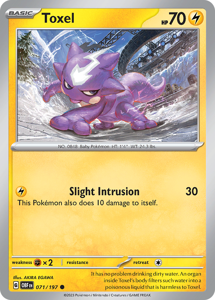 Pokemon TCG - Obsidian Flames - #71 -Toxel - Common