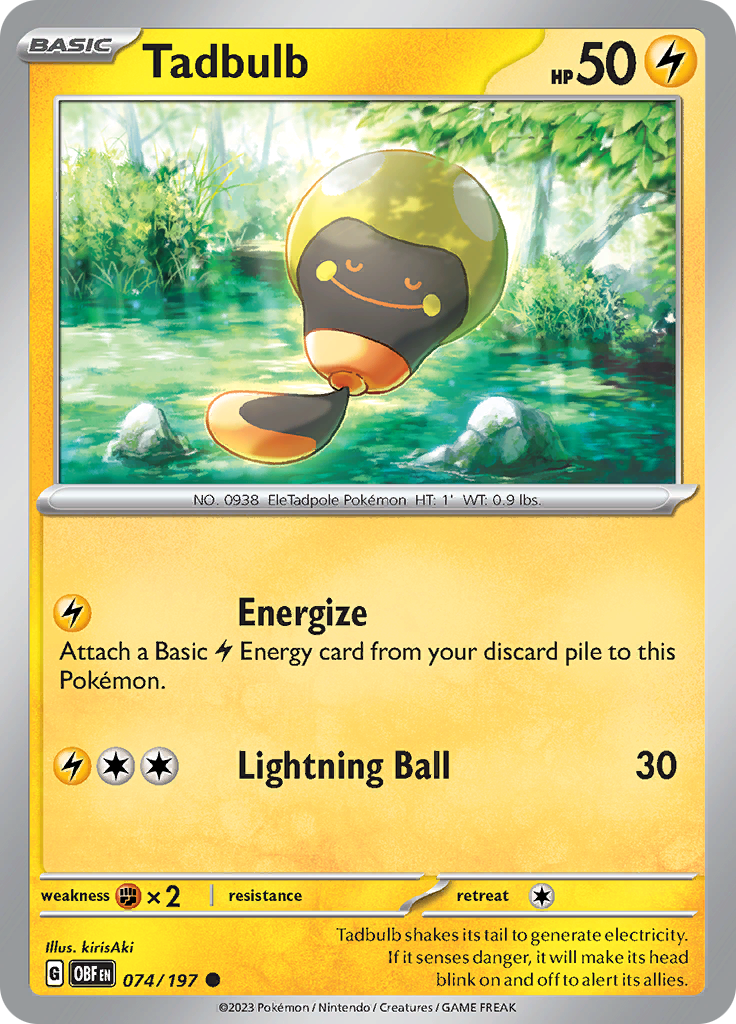 Pokemon TCG - Obsidian Flames - #74 -Tadbulb - Common