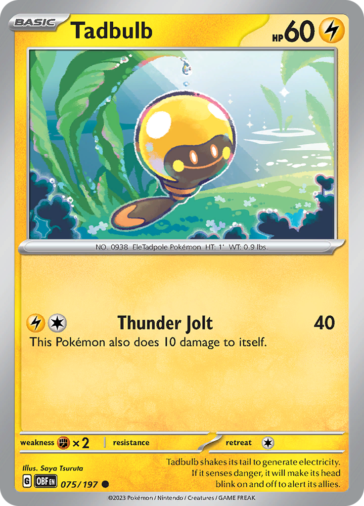 Pokemon TCG - Obsidian Flames - #75 -Tadbulb - Common