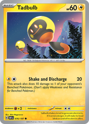 Pokemon TCG - Obsidian Flames - #76 -Tadbulb - Common