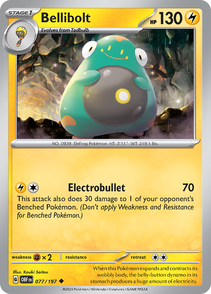 Pokemon TCG - Obsidian Flames - #77 -Bellibolt - Uncommon