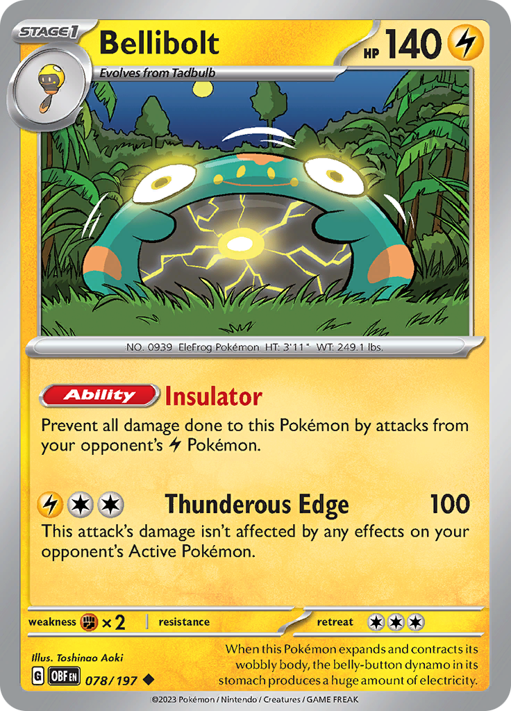 Pokemon TCG - Obsidian Flames - #78 -Bellibolt - Uncommon