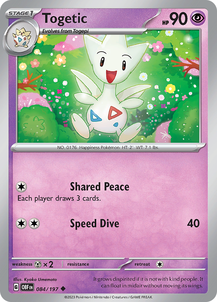 Pokemon TCG - Obsidian Flames - #84 -Togetic - Uncommon