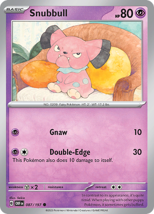 Pokemon TCG - Obsidian Flames - #87 -Snubbull - Common