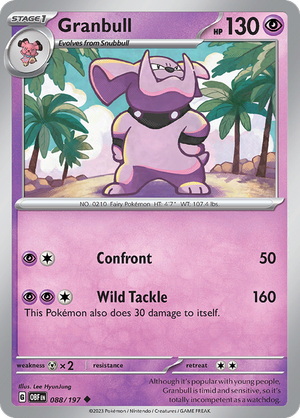 Pokemon TCG - Obsidian Flames - #88 -Granbull - Uncommon