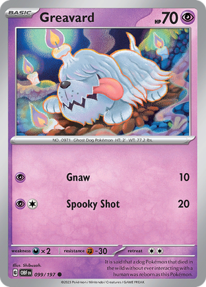 Pokemon TCG - Obsidian Flames - #99 -Greavard - Common