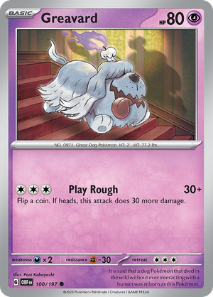 Pokemon TCG - Obsidian Flames - #100 -Greavard - Common
