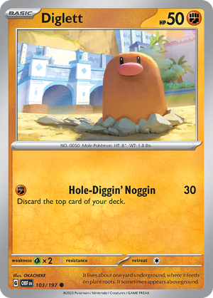 Pokemon TCG - Obsidian Flames - #103 -Diglett - Common