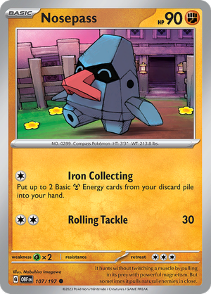 Pokemon TCG - Obsidian Flames - #107 -Nosepass - Common