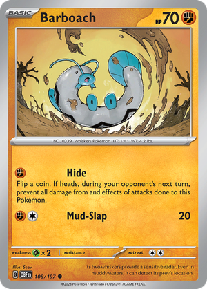 Pokemon TCG - Obsidian Flames - #108 -Barboach - Common