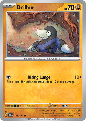 Pokemon TCG - Obsidian Flames - #111 -Drilbur - Common